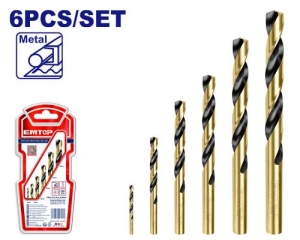 Zestaw wierteł do metalu 2/3/4/5/6/8mm HSS (6szt.) ETDBB11065 EMTOP