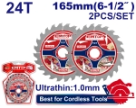 Zestaw tarcz ultracienkich 165x20x24Z TCT do pilarki (2szt.) ETCT1653 EMTOP