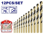 Zestaw wierteł do metalu HSS 12szt. ETDBB11125 EMTOP