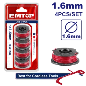 Zestaw szpuli z żyłką 1,6mm 4 szt. ELSL1602 EMTOP