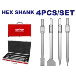 Zestaw dłut SDS-HEX 4szt. ECHS0304375 EMTOP