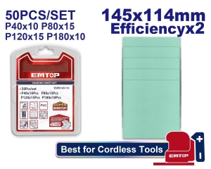 Zestaw papierów ściernych 145x114mm 50 szt. ESPR145115 EMTOP