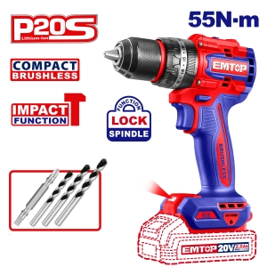 Wiertarko-wkrętarka udarowa 20V P20S ECIDL205581 SOLO EMTOP